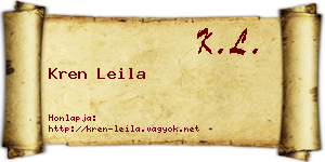 Kren Leila névjegykártya
